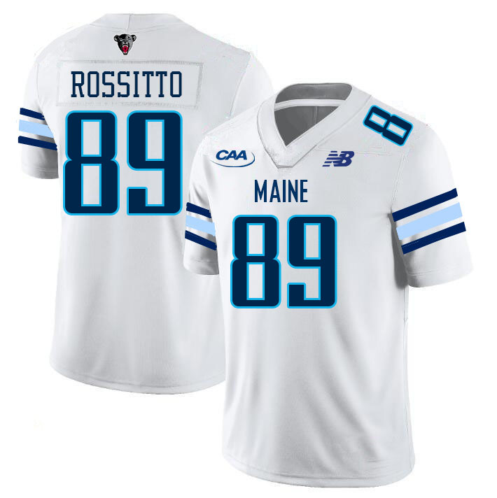 Men #89 Gianni Rossitto Maine Black Bears College Football Jerseys Stitched Sale-White